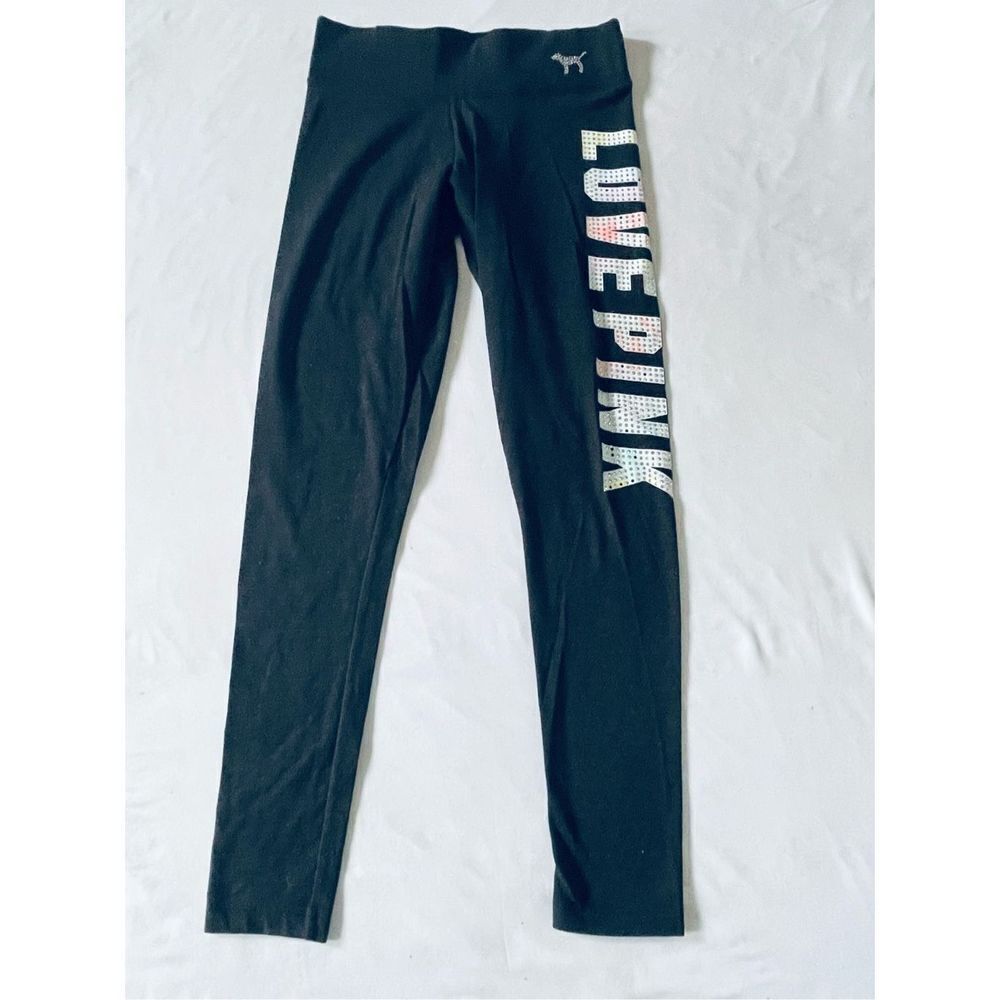 PINK Victoria's Secret Black 'Love PINK' Leggings